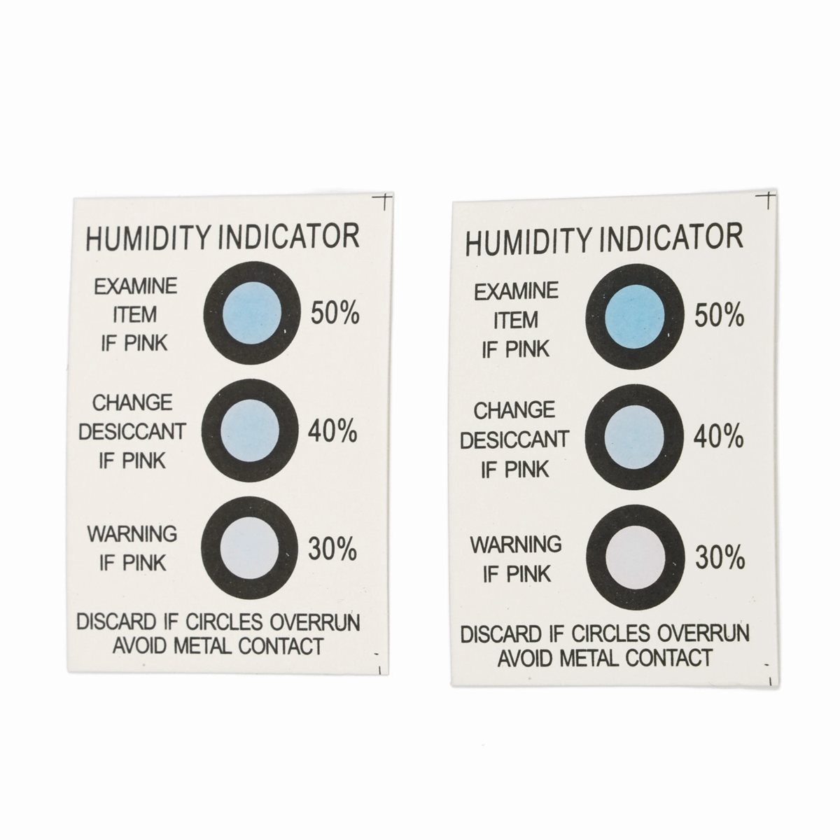 Cartes indicatrices d'humidité à 3 points, bleu cobalt gratuit à rose 