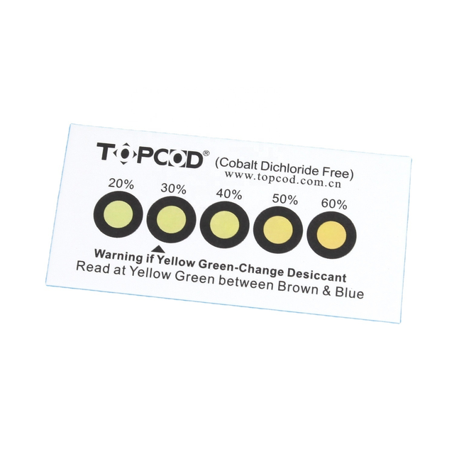 Carte d'indicateur d'humidité sans halogène jaune à vert sans cobalt